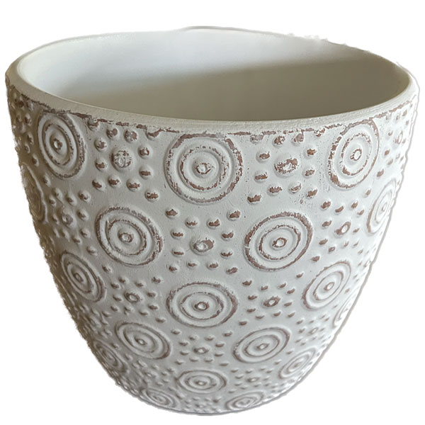 White Pot for sale online. Ice range, circle design